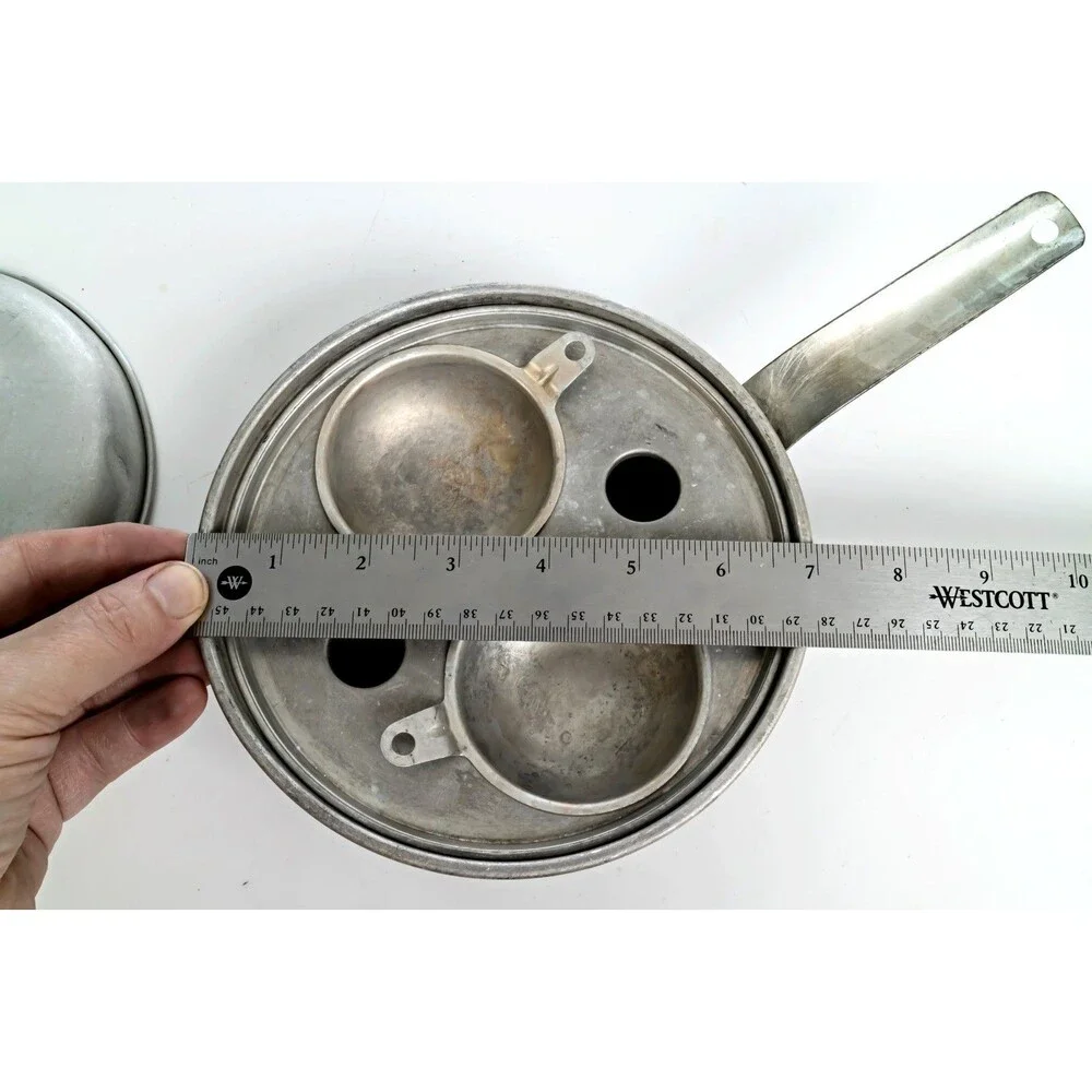 Vintage Wear-Ever Aluminum Egg Poacher Pan No 2422 With Inserts And Lid USA Made